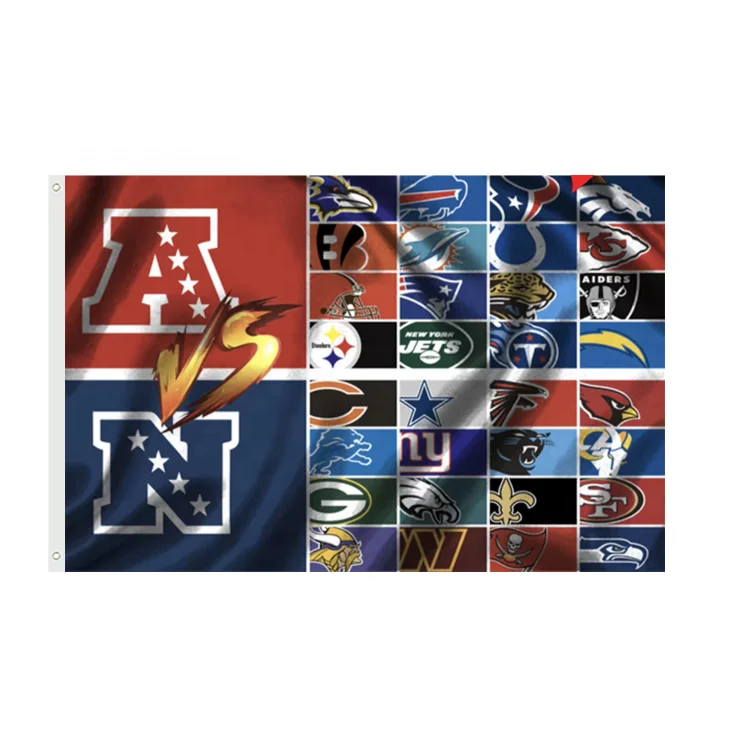 Wholesale Factory Club Sports 32 Nfl American Football Team Flag  3x5ft Custom 49ers Chiefs Raiders Flags