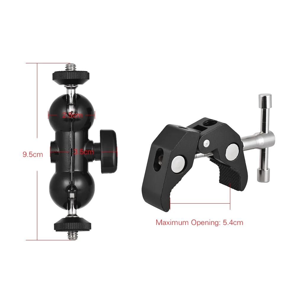 J023 Aluminum 1/4 Screw Large Crab Clamp Phone Camera Accessories Mount