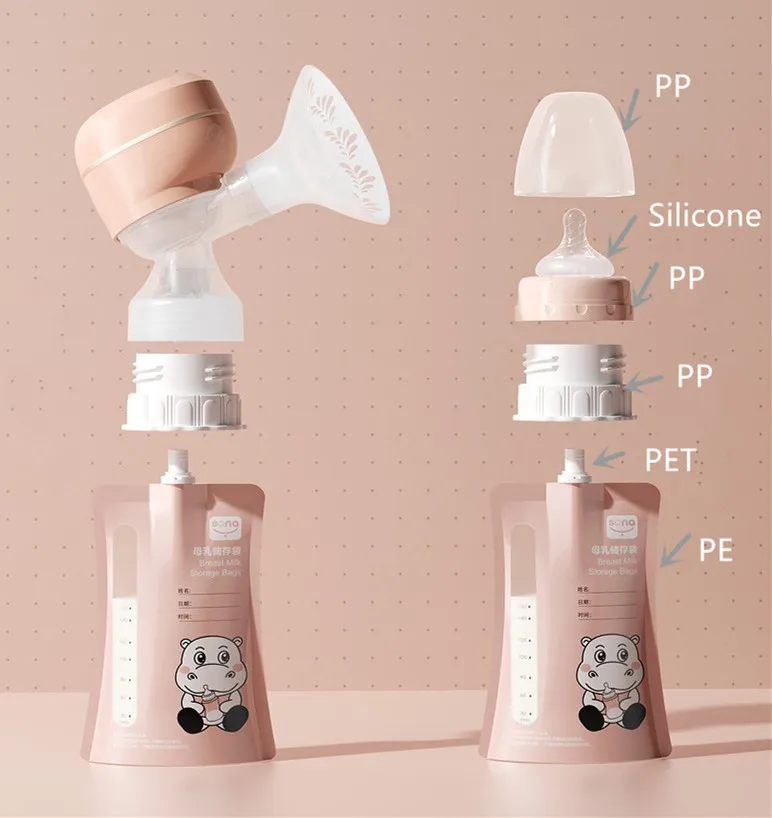 Carebao Electric Double Sides Breast Pump Spare Kits Milk Storage Bag 150ml