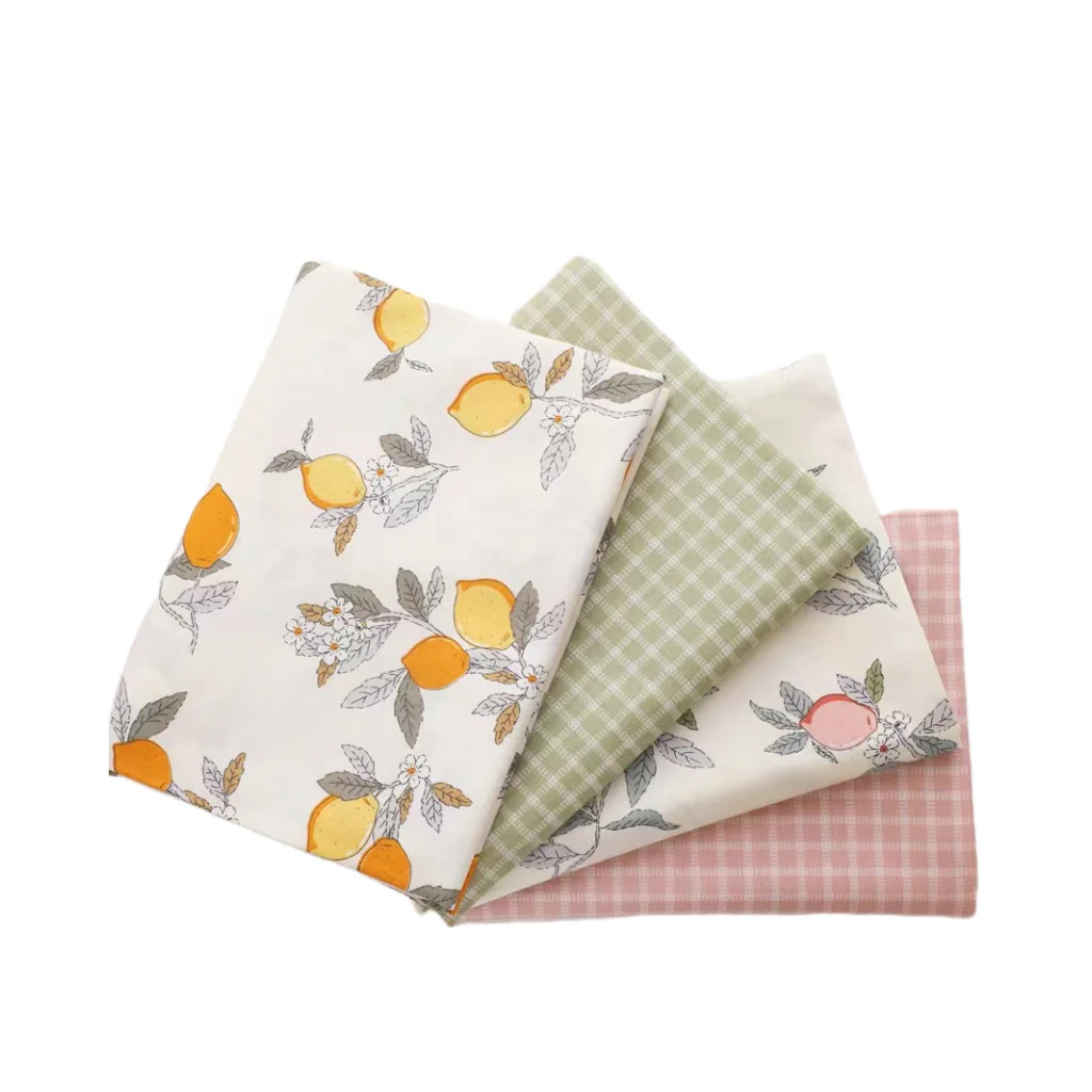 lemon printed 100% cotton printed fabric for making clothes