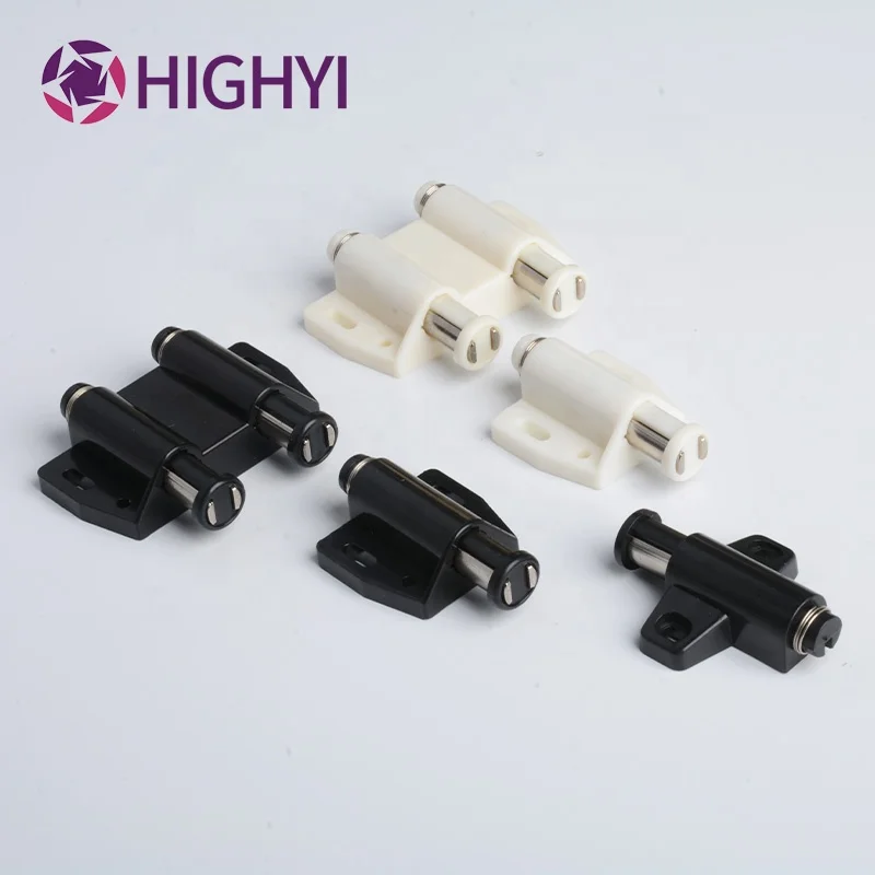 HIGHYI ABS пластиковая магнитная задвижка, одинарная и двойная дверная Магнитная задвижка, мебель без ручки, магнитная задвижка