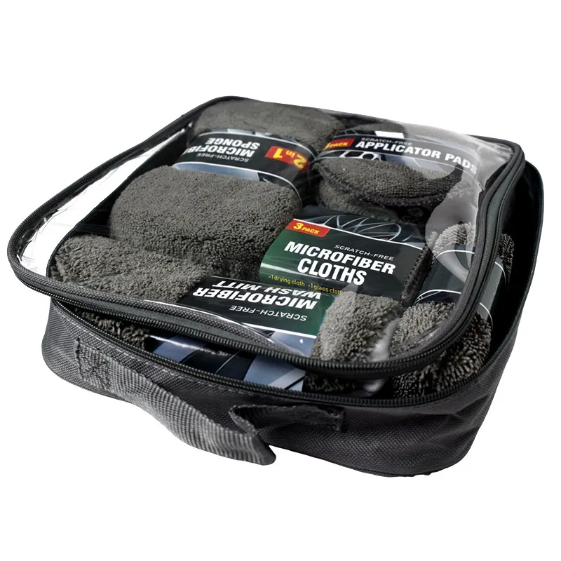 9 pcs/set car cleaning kits set Car Towel Cleaning Cloth Car Cleaning Brush with Sponge