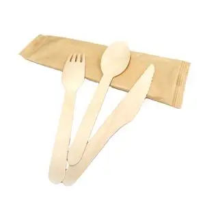Flatware sets wooden custom disposable wooden cutlery