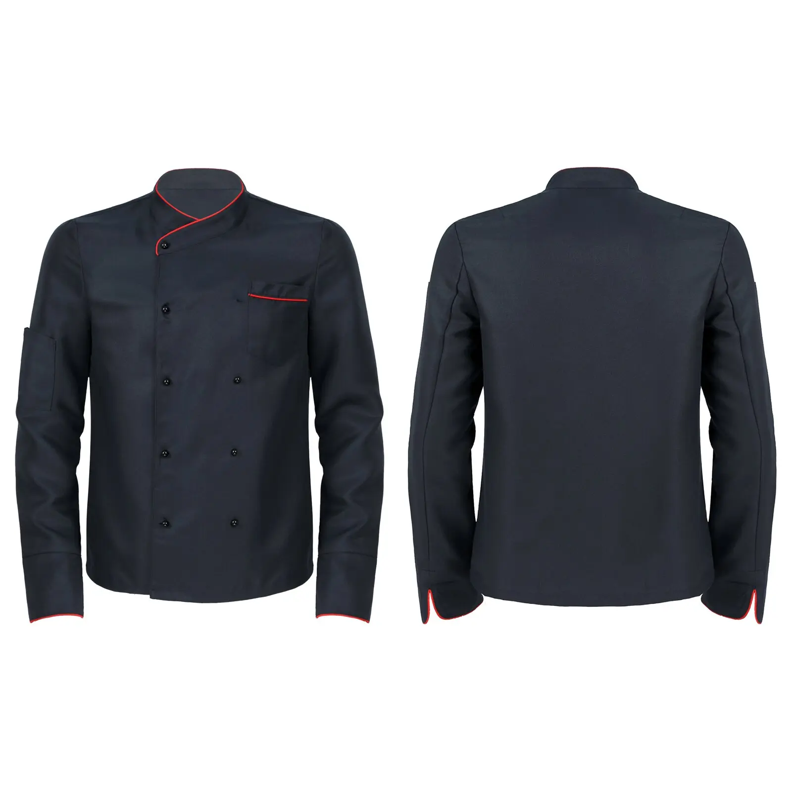 Классическое пальто шеф-повара в ресторане гостинице двубортные куртки рулонные манжеты Рабочая Униформа для официанта топы с длинным
