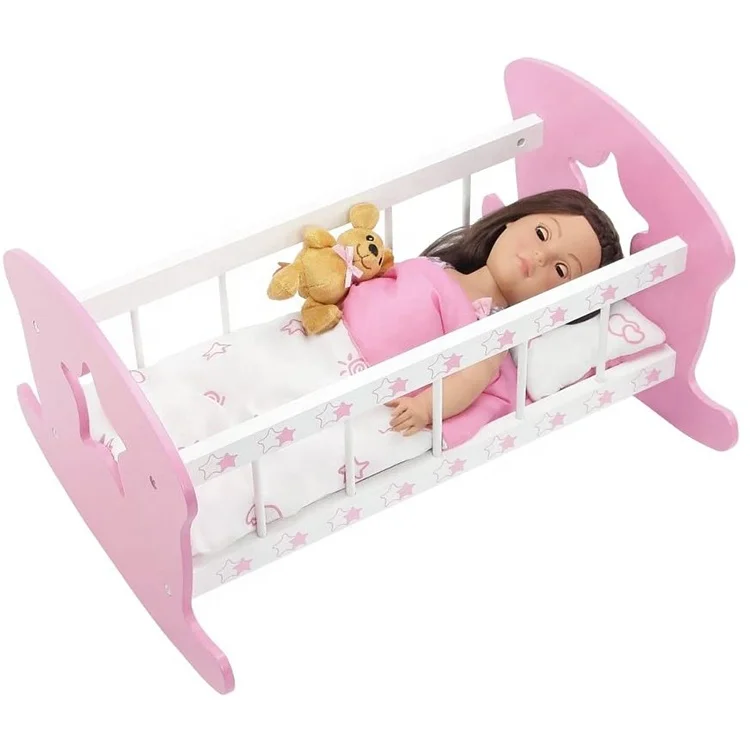 Детская игрушка Reborn Baby Doll мини кукла кровать Экологичные деревянные современные наборы игрушечной мебели 50-60days 50x28x45 см МДФ, дерево, WF-127-1 500 шт