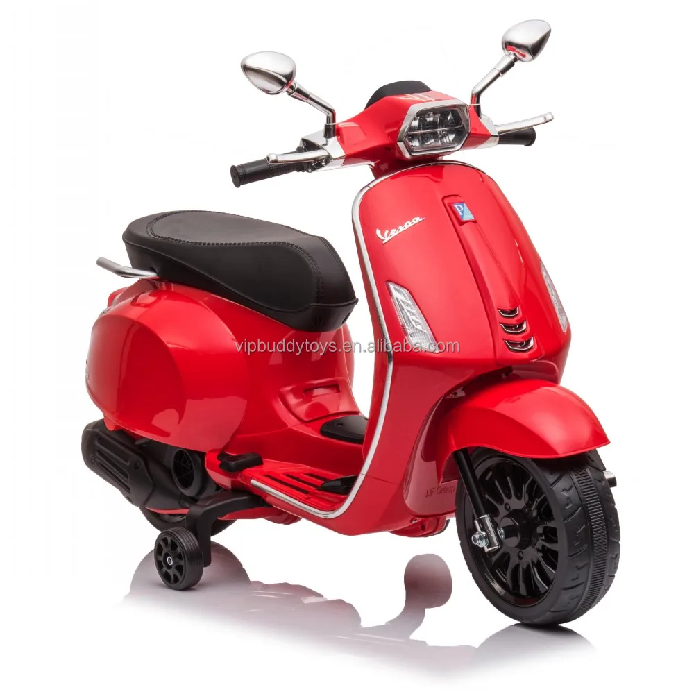 Hot Licensed Baby 12V Battery Powered Two Wheels Vespa Child Pink Ride on Electric Motorcycle Electric Ride-on Cars Kids Cars