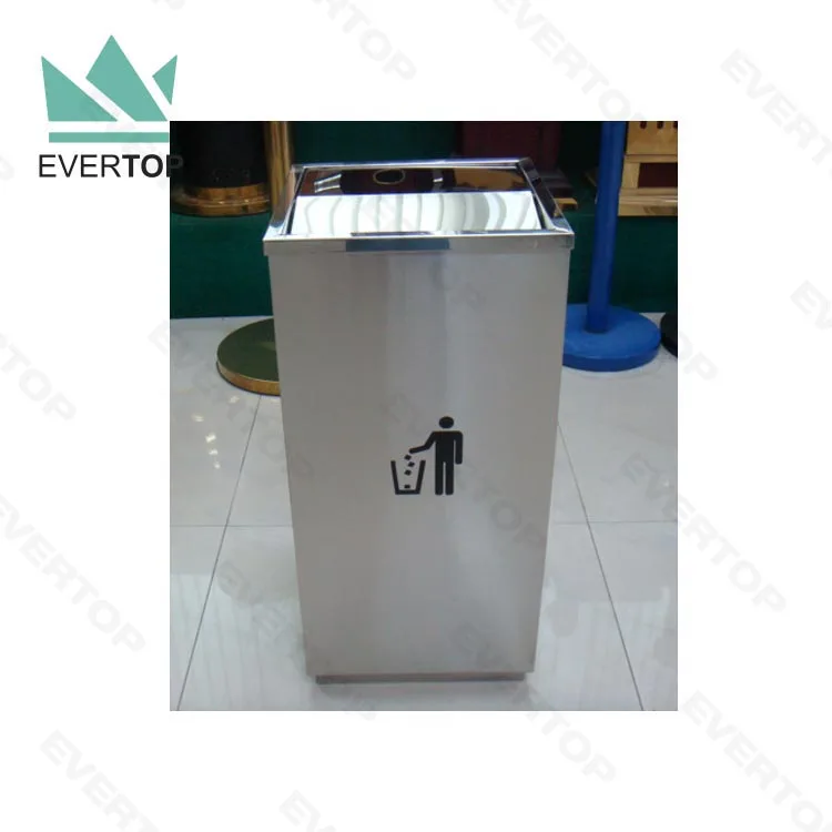 DB-34G Swivel Lid Square Trash Can Bin, Swivel Top Stainless Steel Square Trash Can Swing Turn Top Square Trash Bin Trashcan