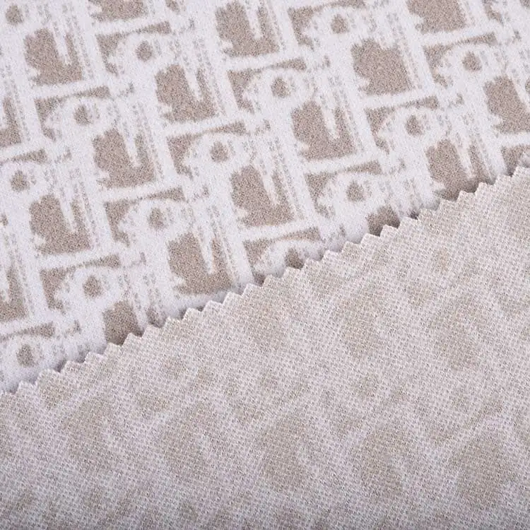 Customized Pattern 100% Polyester Double Faced Brushed Jacquard Knitted Fabric for Clothing Pants Coats