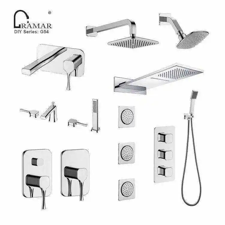 Modern Wall Mount Single Handle Cold Hot Bathroom Basin Water Mix Faucet