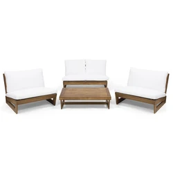 Free Shipping Within US Outdoor Garden Furniture 4 Seater Chat Set with Coffee Table