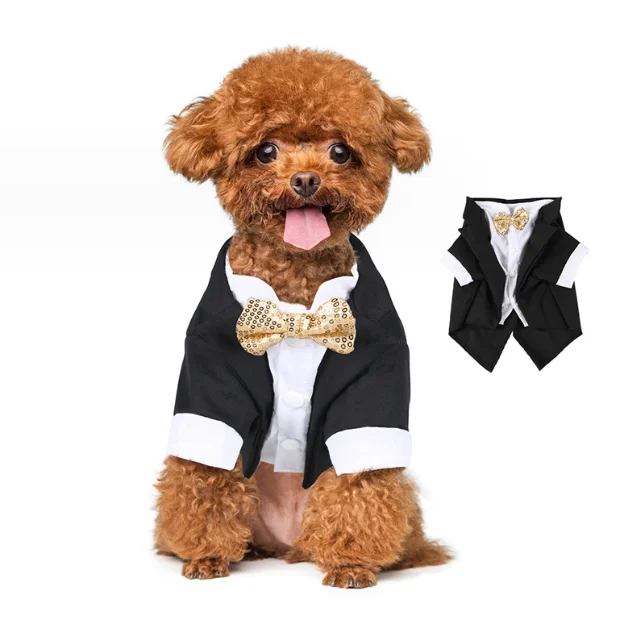 Pet clothing wholesaler teddy small dog shirt wedding dress pet tailcoat