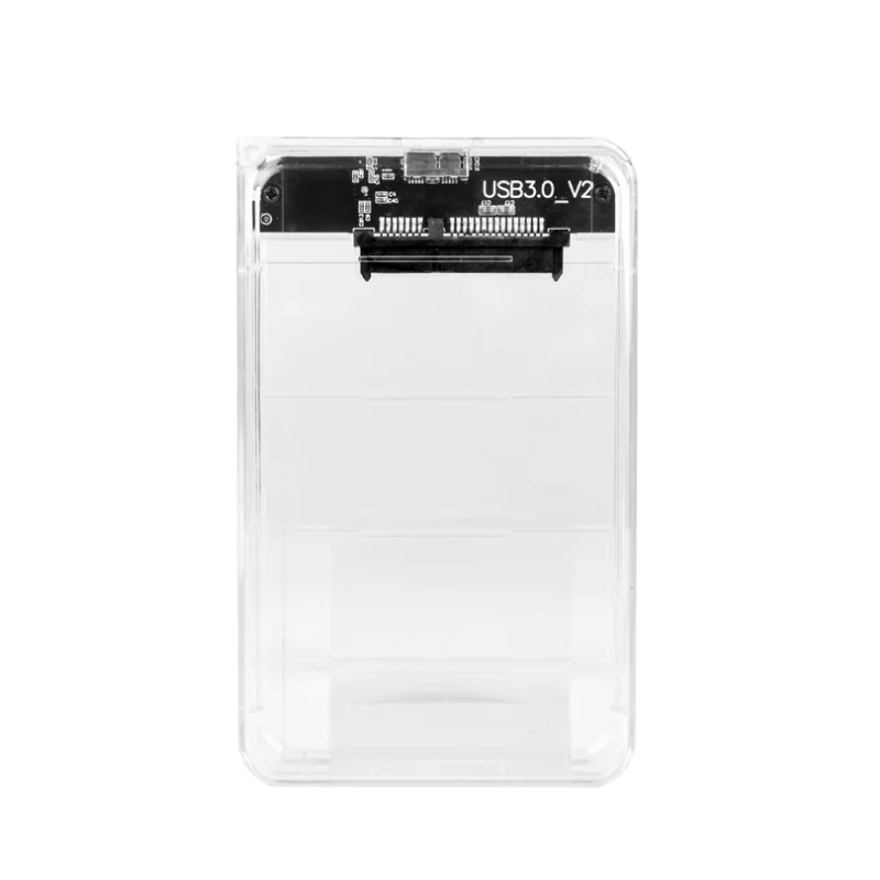 2.5inch USB 3.0 SATA HD Box HDD Hard Disk Drive External HDD Enclosure Transparent Case Tool Free 5 Gbps Support 2TB HDD