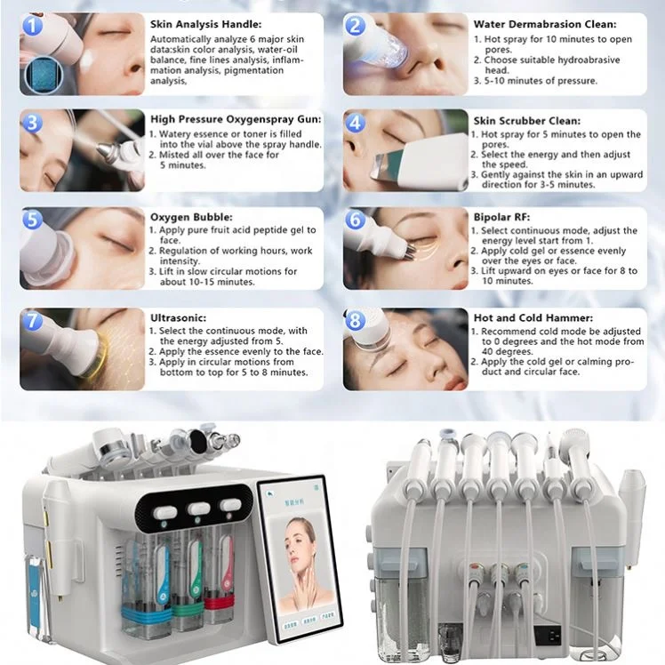 Professional 7 IN1 hydro Beauty Dermabrasion CE FCC Micro Bubble Best Acne Skin Care Hydro Facial Machine Manufacturer