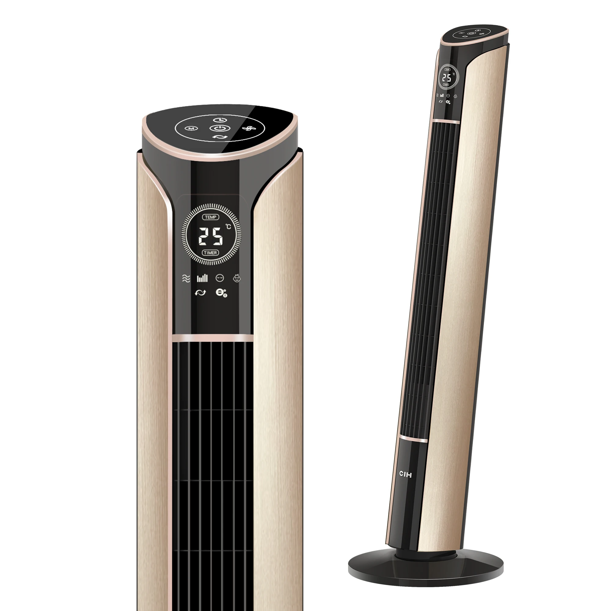 Oscillation Tower Fan Digital Control Remote Bladeless Cool Tower Fan Electric Stand Fan With Timer