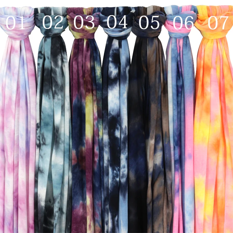 2864 New Fashion Tie Dye  Jersey Scarf Printed Fashion Muslim Women Hijab Scarves