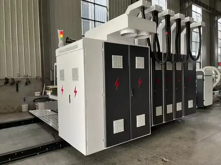 Auto Corrugated Box Making Machines Cardboard 3 Color Logo Flexo Printer Print Printing Slotting Die Cutting Machine For Carton