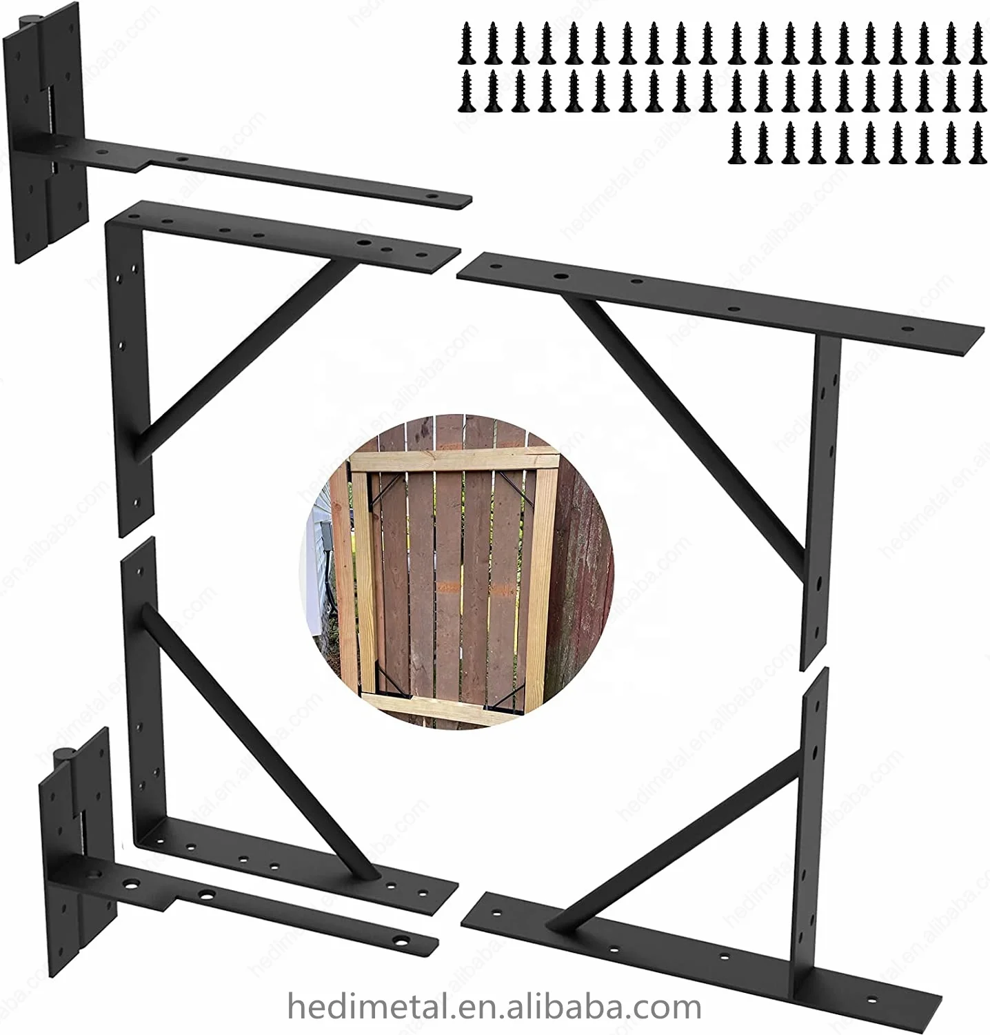 HODOR GF01 Pro 6 забор ворота DIY рама для улицы с черной оцинкованной сталью