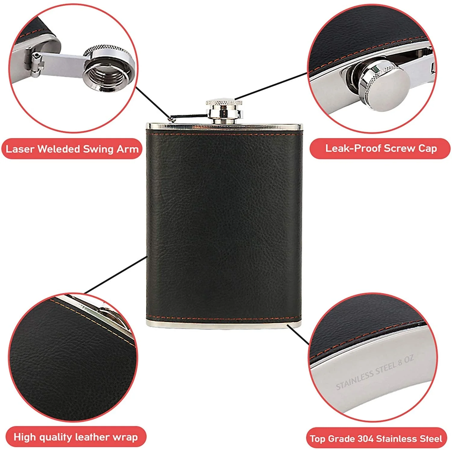 Portable Stainless Steel Hip Flask 7oz Wine Mug Wisky Bottle With Box Mini Drinkware Alcohol Bottle For Drinker Men Gifts