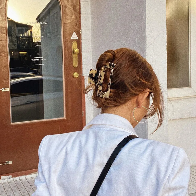 13 см ацетат целлюлозы Ins большой открытый зажим для волос Корейский