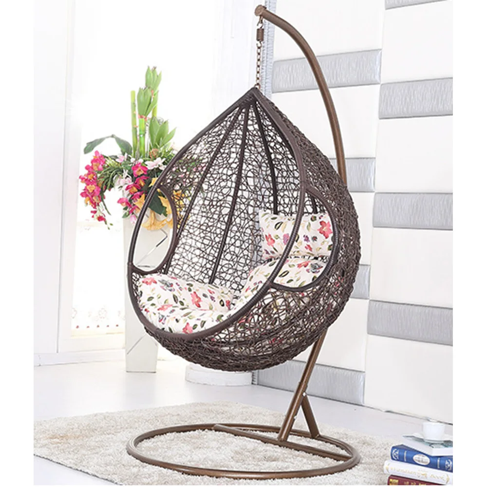 Patio garden outdoor wicker rattan egg shaped chair swing set furniture with good price