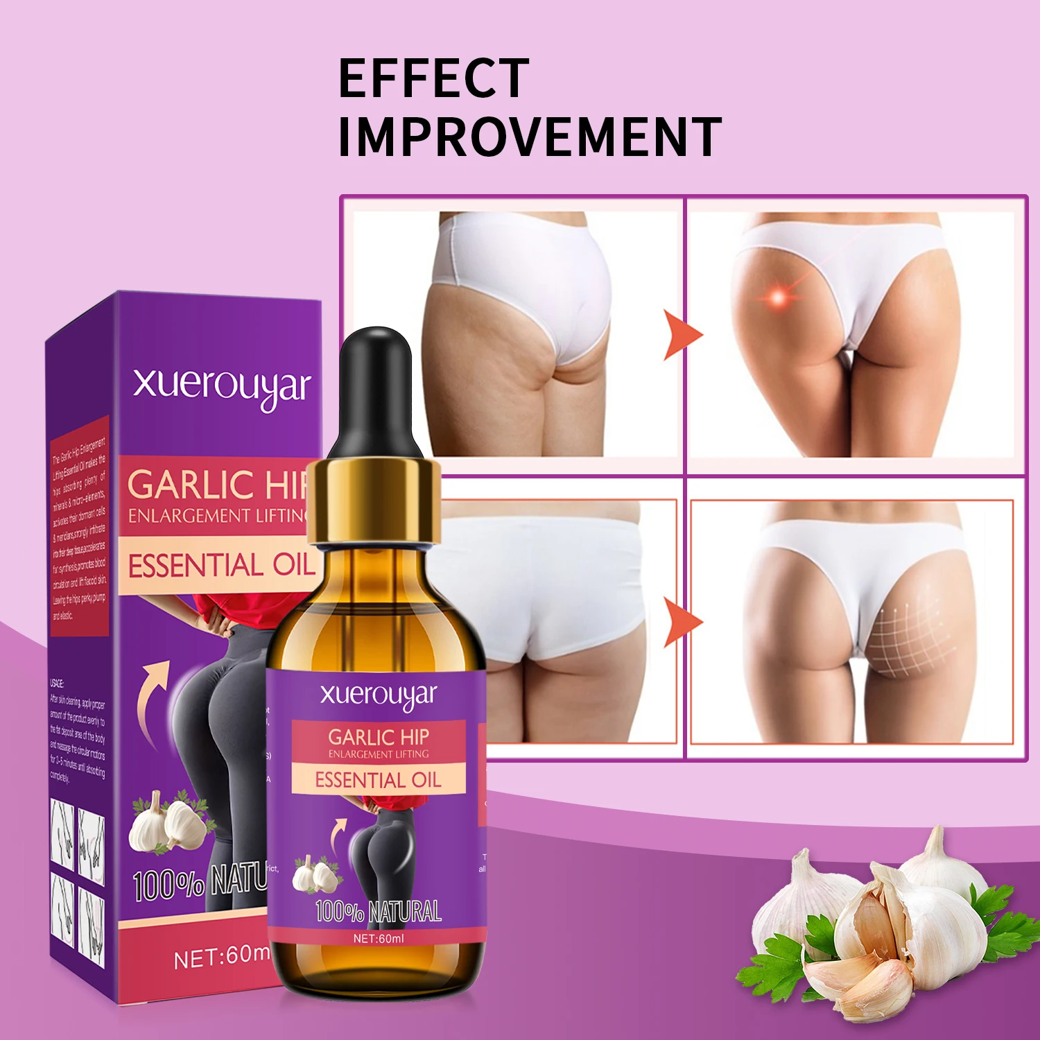 Natural Wholesale Buttock Enhancement Massage Oil Butt Lifting Hip Up Essential Oil Garlic Hip Lifting Buttocks Enlargement Oil