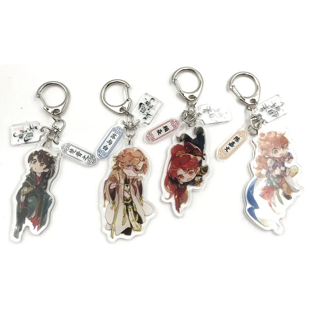 Key Chain Charms Holographic Acrylic Keychain Transparent Clear Two Side Anime Glitter Acrylic Zinc Alloy Digital Printing Kpop