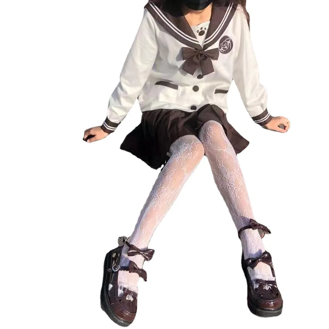 ALLCH RTS Flower Stockings Mesh Stockings Women Pantyhose Long Sexy Summer Lolita Hollow Lace Japanese Girls Tube White Black