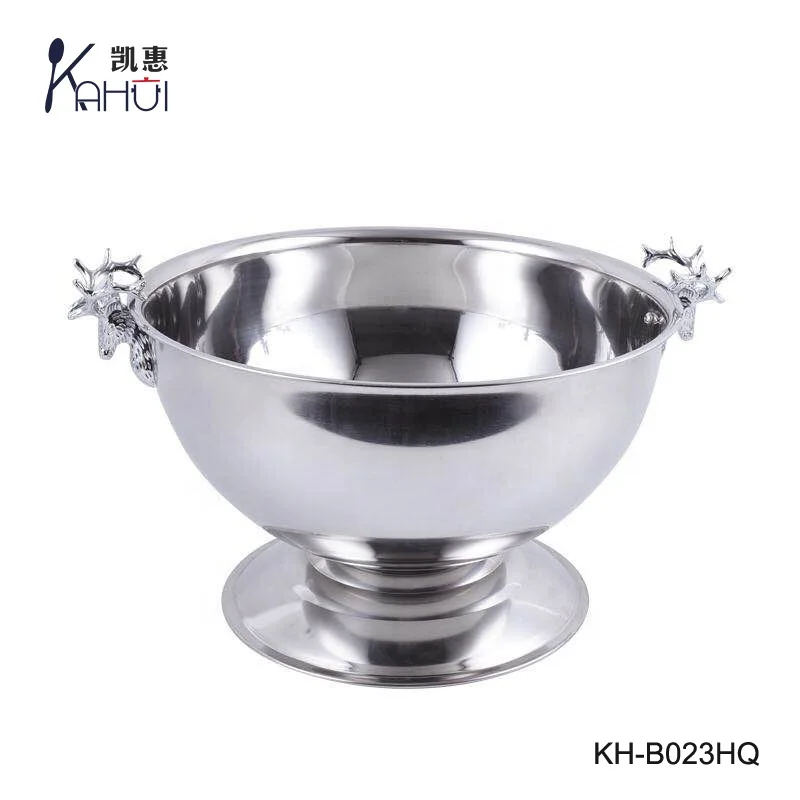 Hot-selling stainless steel buckets for champagne with handle for bar metal beer bucket ice bucket