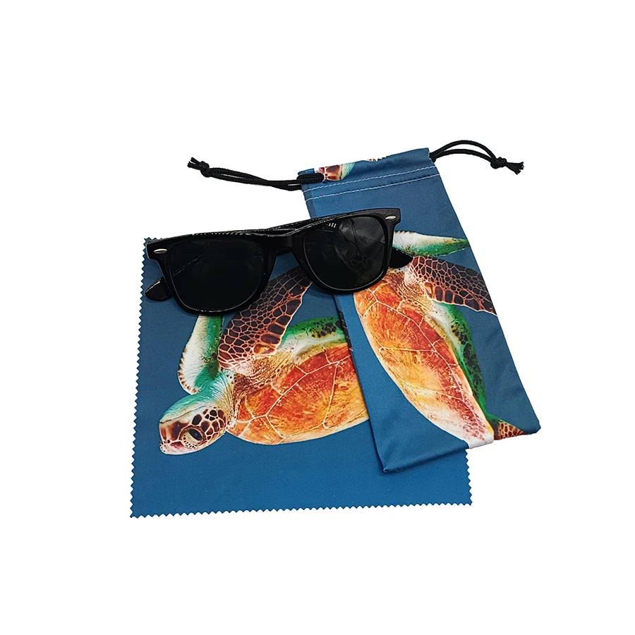 Custom High Quality Digital Printing Microfiber Eyeglasses Pouch with Eyeglass Cleaning Cloth,Custom Logo