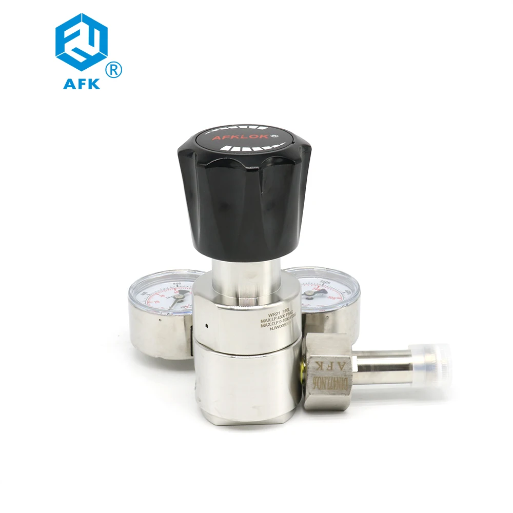 1/2in female ss316 Helium CGA540 cylinder connector double gauges pressure regulation valve with air Pressure regulator