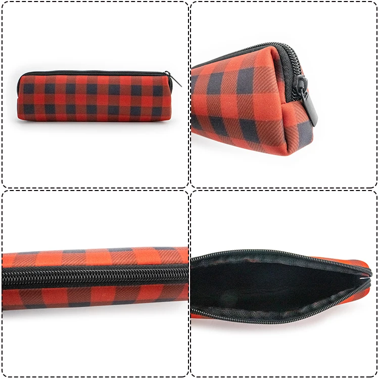 Wholesale Custom Logo Neoprene Pencil Bag Blank Sublimation Print Stationery Pouch Office School Kid Soft Writing Bag Case