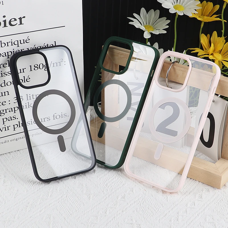 OEM /ODM new fashion back cover clear case  silicon colorful  matte magnetic phone case for ipnone xr 11 12 13 14  pro max