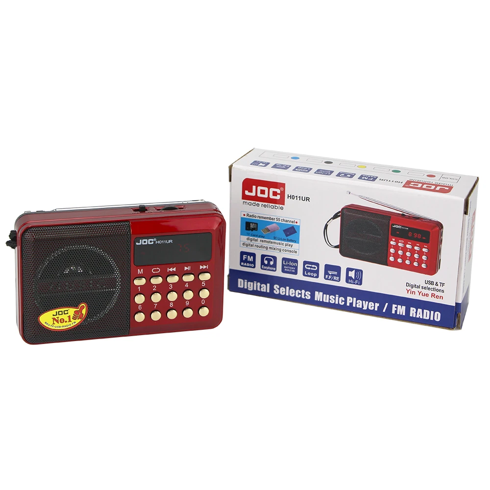 JOC H011UR перезаряжаемые карманный цифровой FM радио USB TF BL-5C батарея мини Mp3 плеер