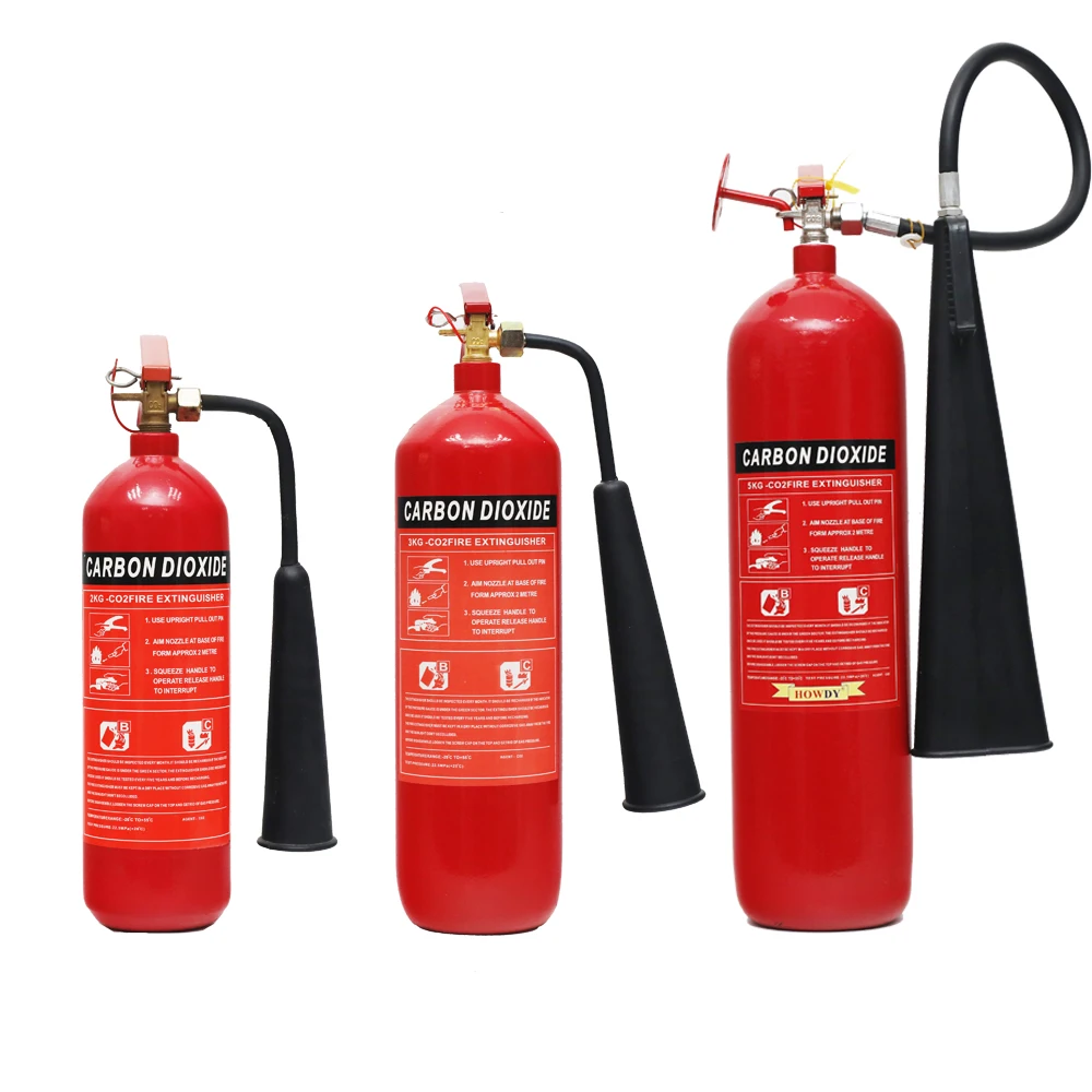 Howdy economic price trolley 25kg carbon dioxide co2 fire extinguisher for sale