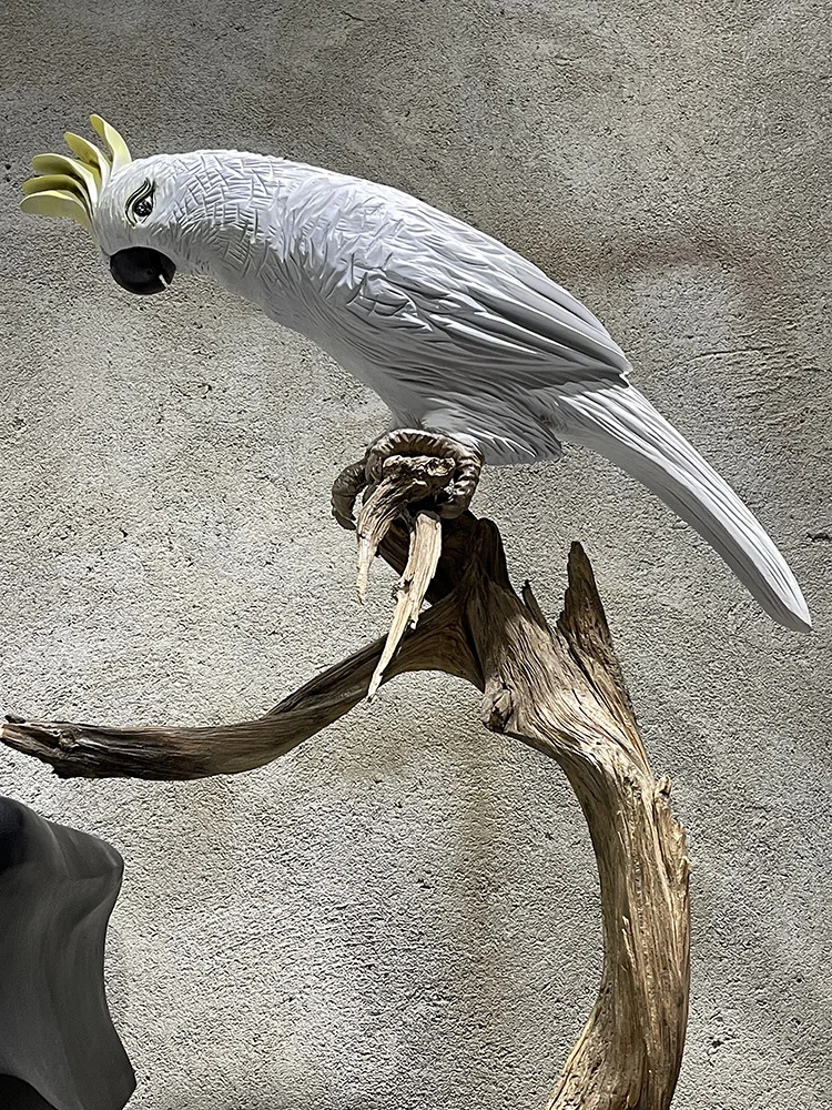 Home Decorative False Bird Parrot Sculpture Landscape Ornaments for Outdoor and Indoor Use