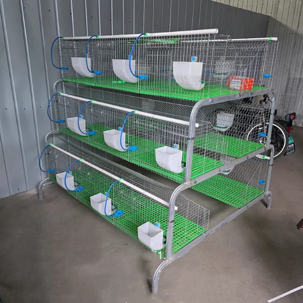A Type ladder 3 floor rabbit cage commercial farming breeders cage