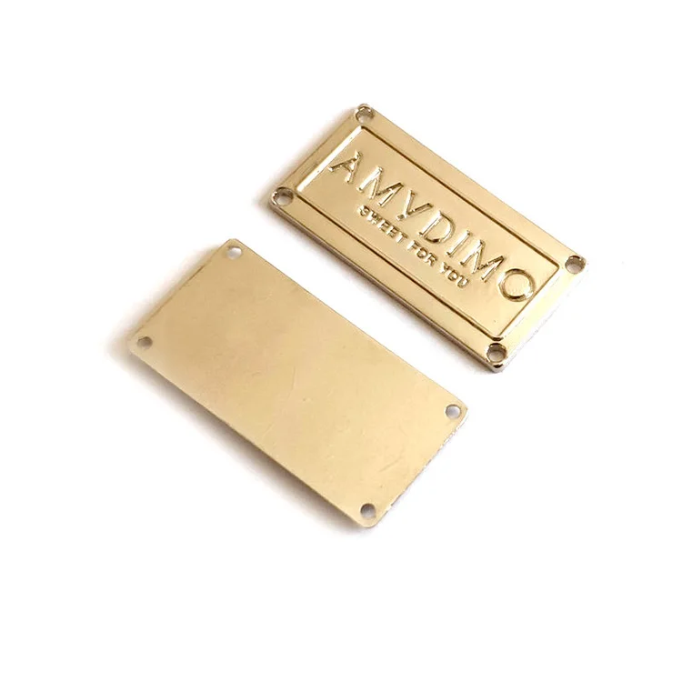 Wholesale Customized Clothes Bag Metal Label Nameplate Logo Plate Metal Label For Hats Handbag Jeans