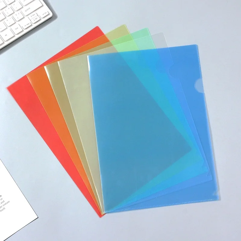 Custom Logo Print Plastic A4 Size L Shape PP Document Folder File Folder for Promotion Advertising