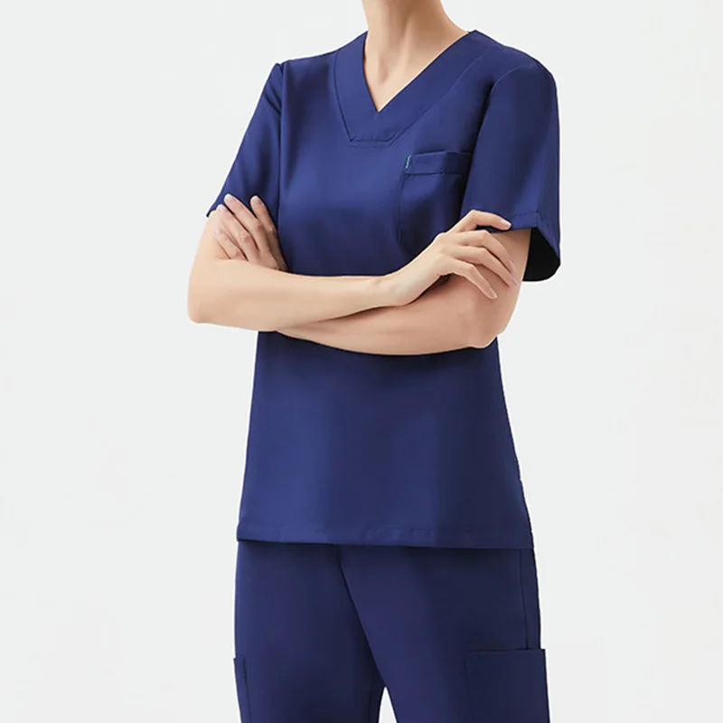Fashionable Uniformes Medico Navy Blue Scrub Nursing Doctor Uniforms Suits Scrubs Nursing Uniforms