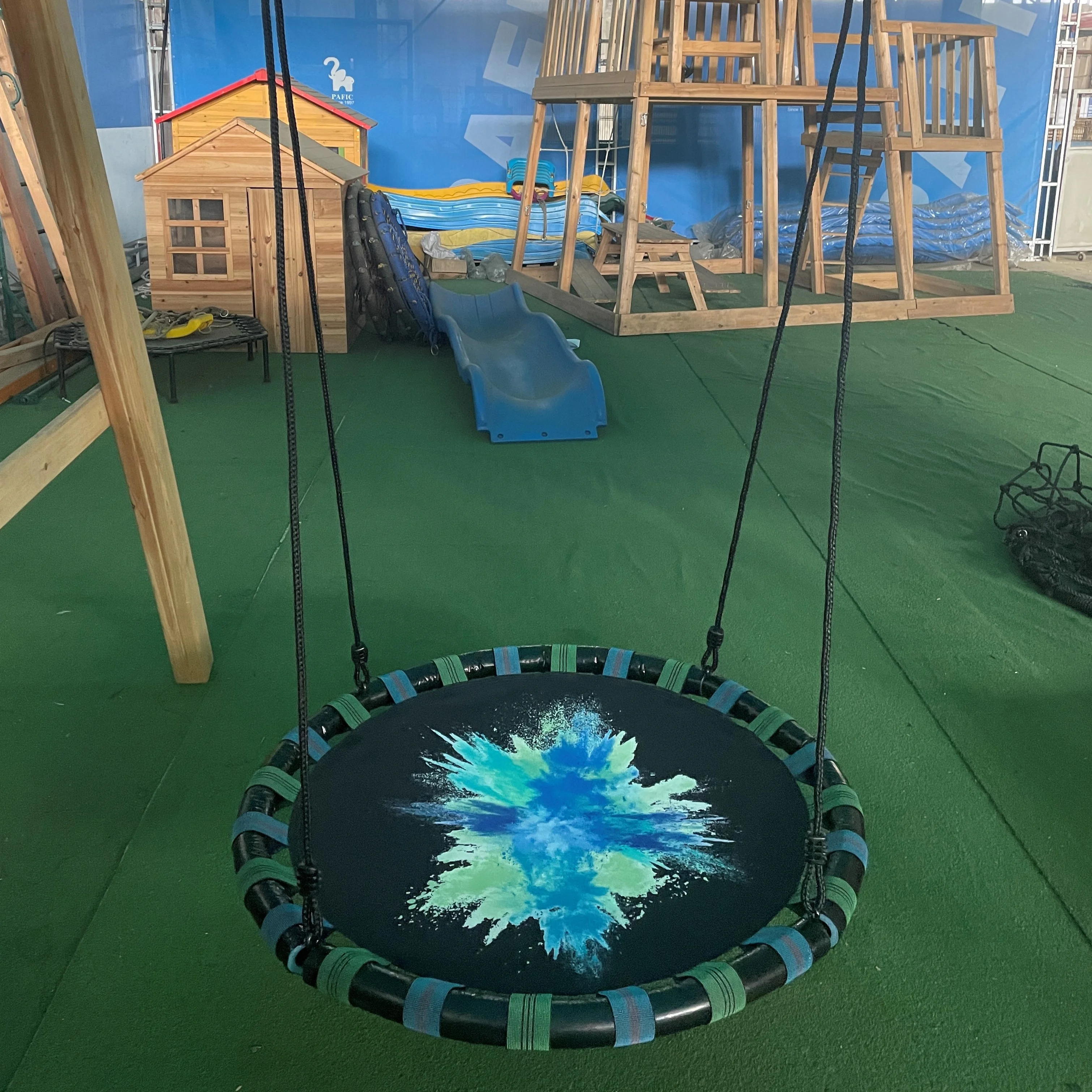 Легкая сборка блюдце дерево качели большая веревка качели с детским гнездом уличные садовые портативные качели