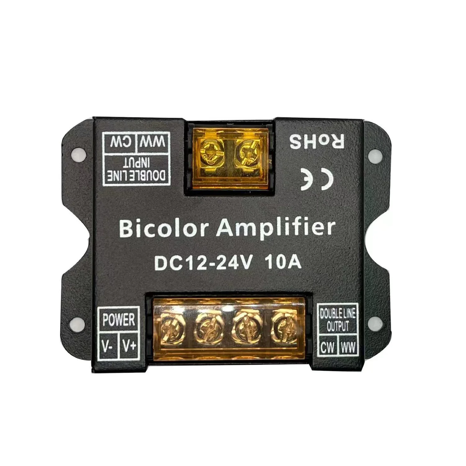 CCT Dual Color Amplifier DC 12V 24V Iron Shell 2-Channel Dimming Repeater High Power LED Strip Light PWM Signal Expander