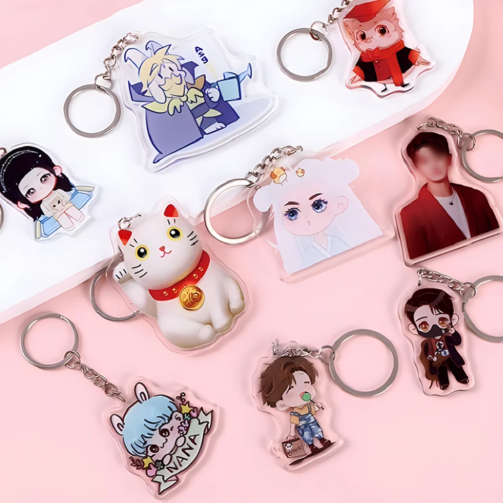 Wholesale anime custom acrylic keychain Small Quantity Acrylic Key chain Plastic Pendant Laser Charm Custom Acrylic Keychain