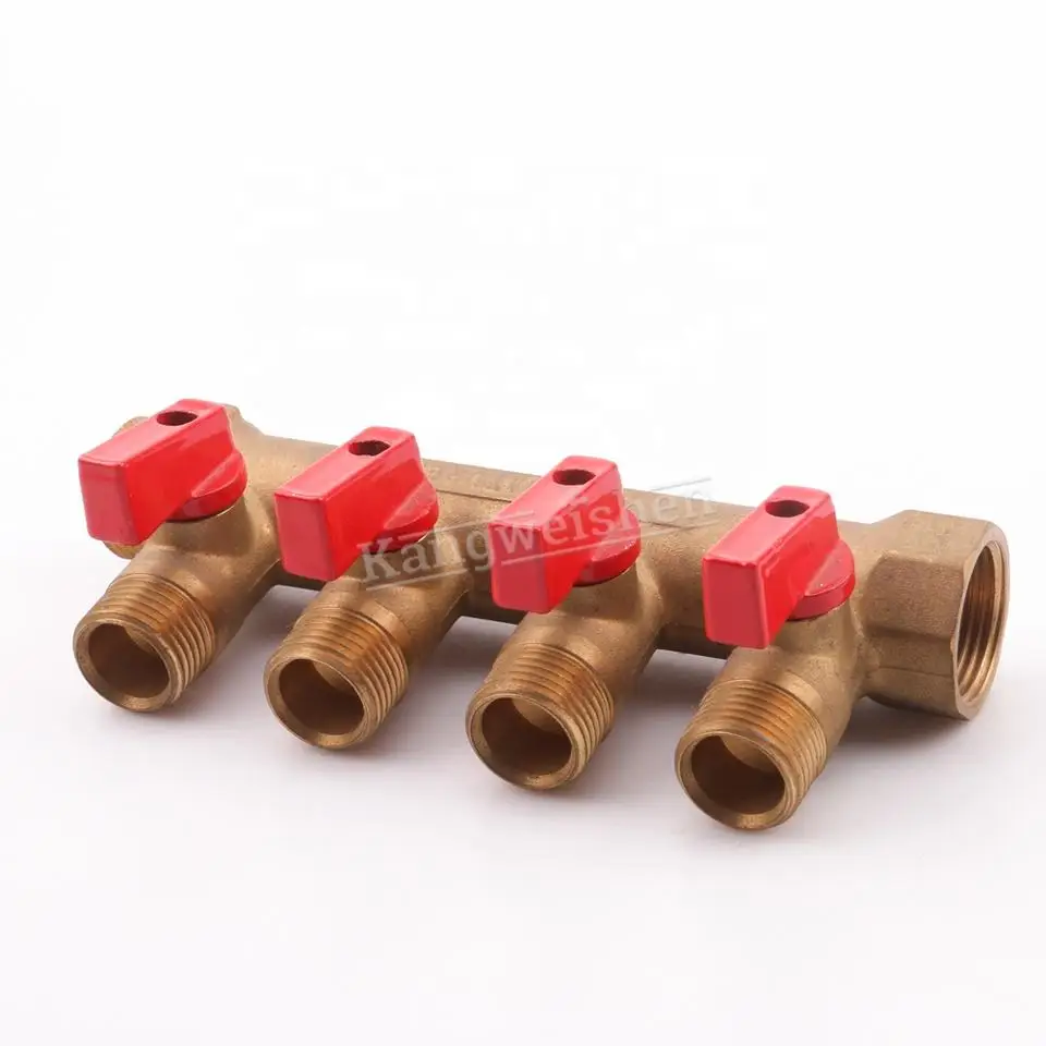 Brass Material Heating Manifold Manifold Valve Pex Manifold