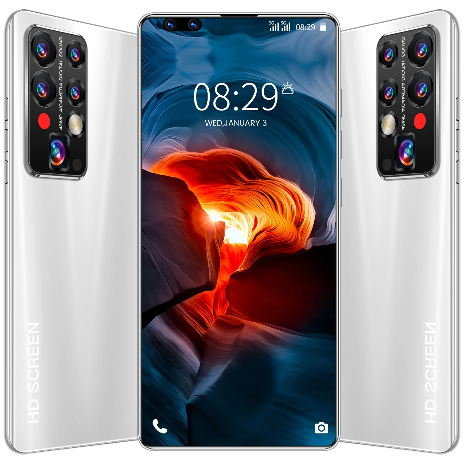 Смартфон P50 pro на Android с большим экраном и длительным временем работы в режиме ожидания, 5600 мАч
