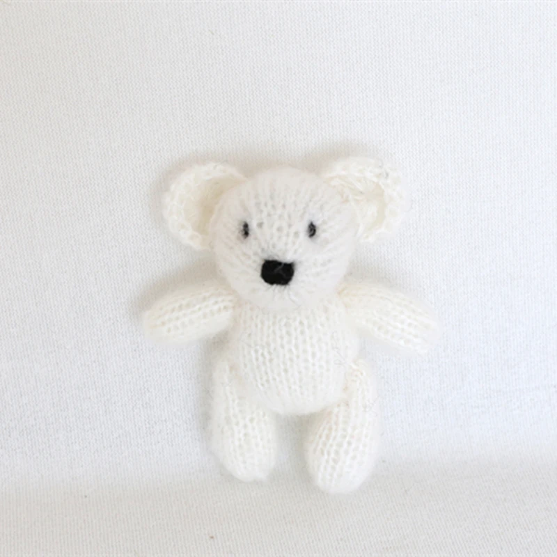 Newborn prop toy teddy bear knitted Bear toy for Photo props Crochet Mohair Animal Stuffed Christmas Gift Crochet Pig