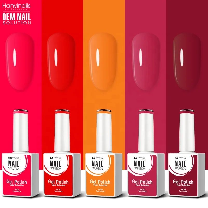 Hanyinails High Quality Maple Leaf Red Cocoa Colors Autumn Collection Soak-Off UV Gel Nail Polish Long-Lasting Poly Gel Art USA