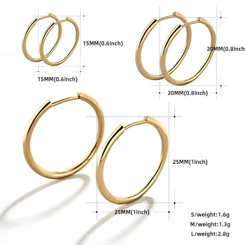 Summer Minimalism Best Friend Gift Set Earrings Gold-plated Hoop Stainless Steel Earrings set