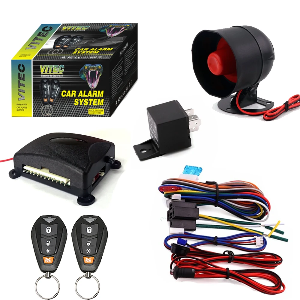 Proximity alarm car built-in shock sensor and Remote trunk release one way car alarm system hot sale in North America
