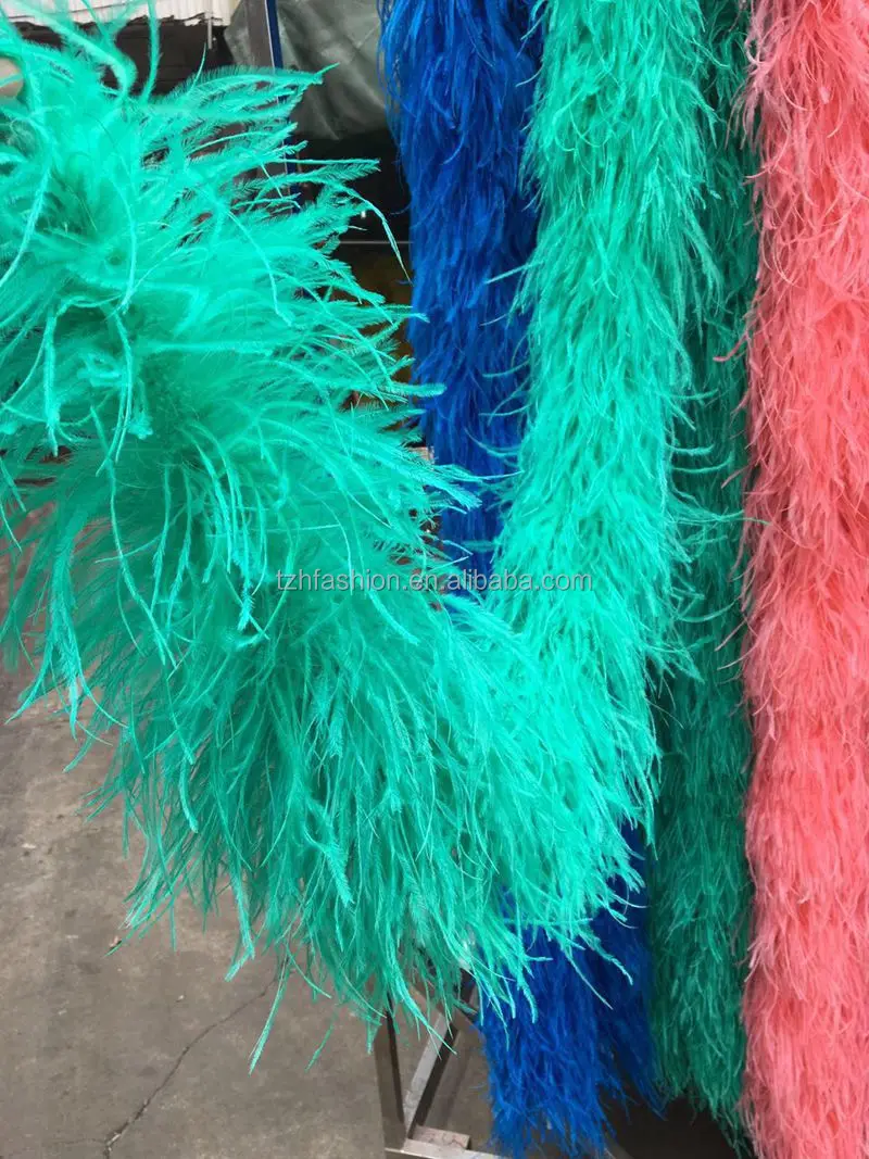 Custom Dyed Emerald Color Ostrich Feather Boas 4ply 6ply 8ply Dance Clothing Banquet Party Decoration