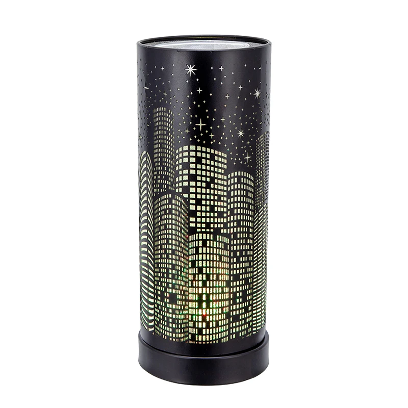 LED city design Metal Wax Melt Warmer Burner Melter Fragrance Warmer for Living Room Gifts & Decor